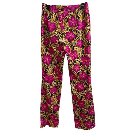 Escada By Margaretha Ley Womens Pants Size 40 Multicolor Y2K Floral Ankle - Picture 2 of 8